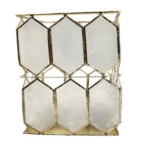 Capiz "Windowpane Oyster" Shell Home Decor Accessory Organizer or Candle Holder